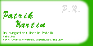 patrik martin business card